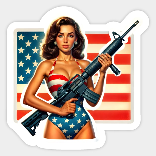 Pinup Girl Sticker by Rawlifegraphic